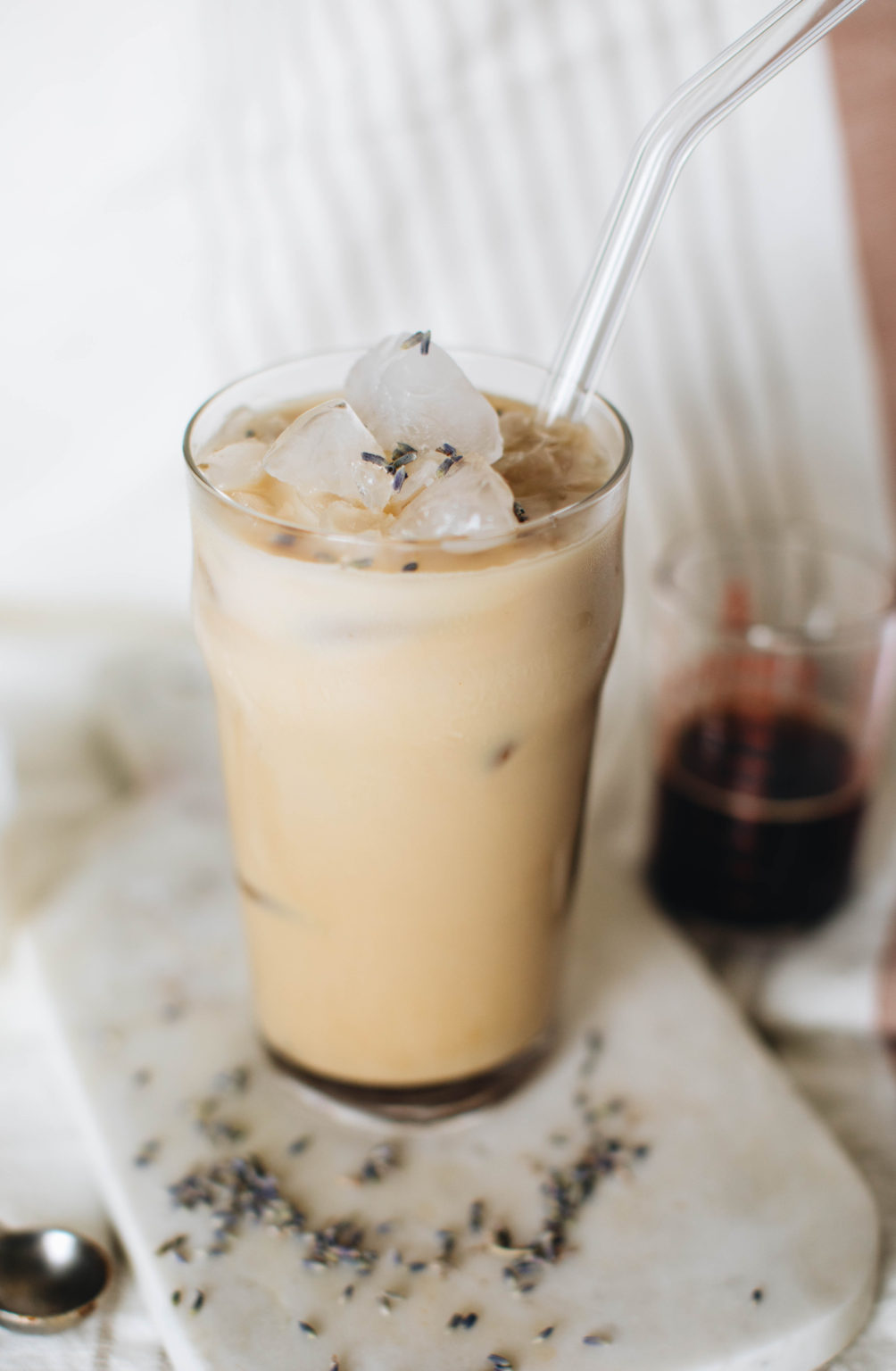 No Equipment Needed Iced Lavender Latte Recipe - Honestly Relatable