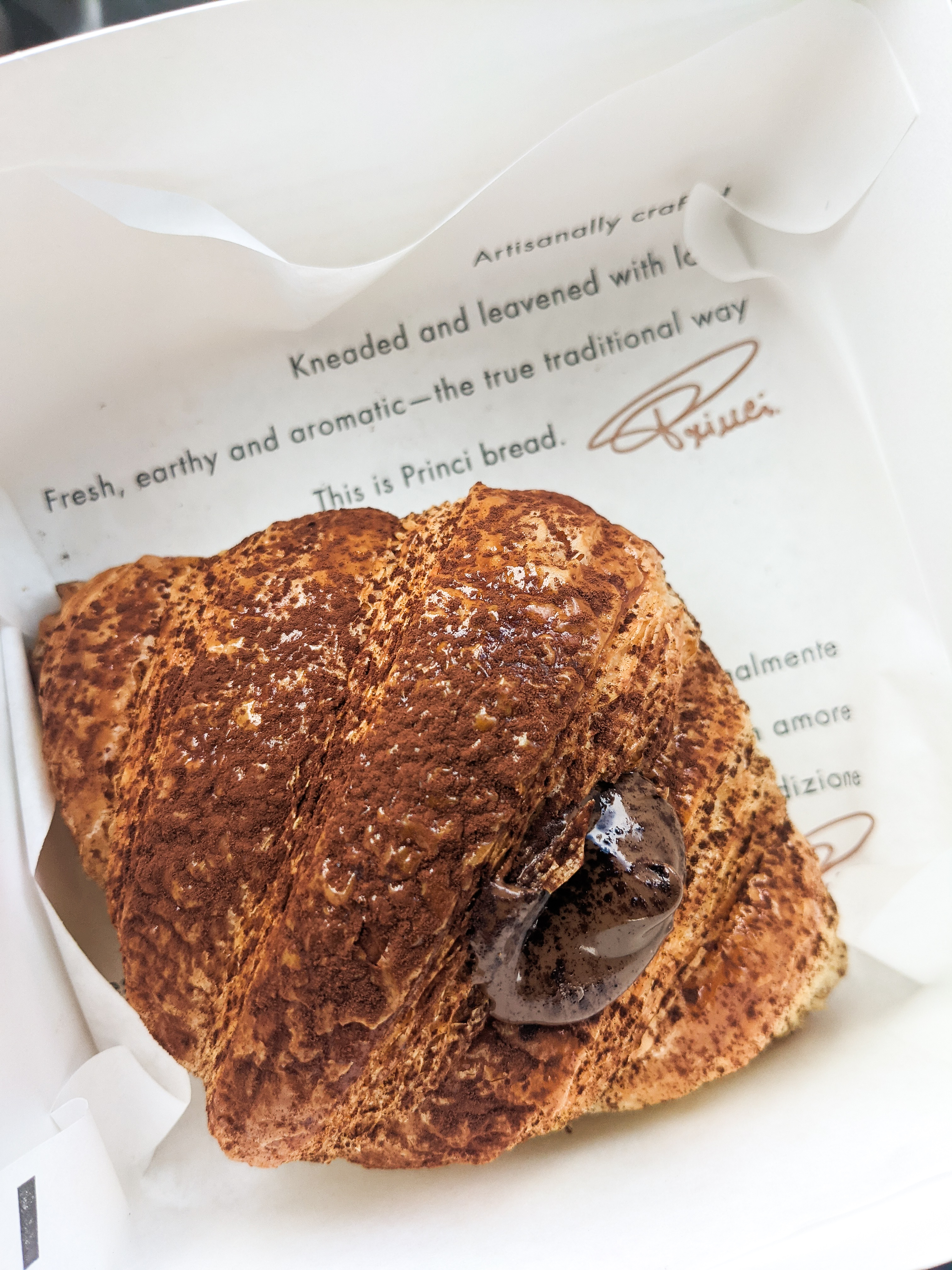 Chocolate hazelnut croissant Princi bread