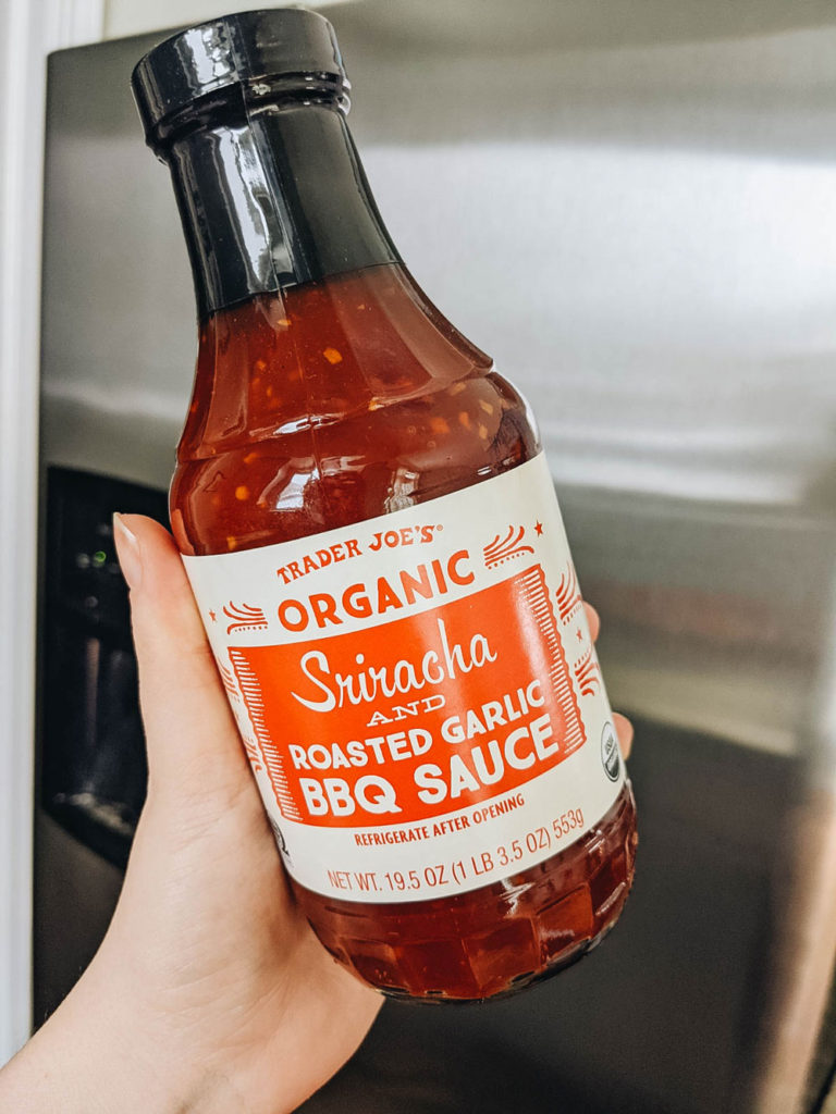 Sriracha bbq sauce| 5 things I tried and loved this month from Trader Joe's | A Chicago lifestyle blog 