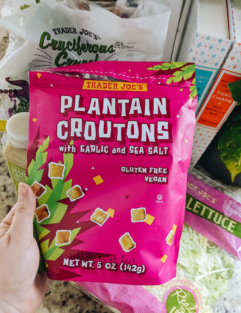 Plantain croutons| 5 things I tried and loved this month from Trader Joe's | A Chicago lifestyle blog 
